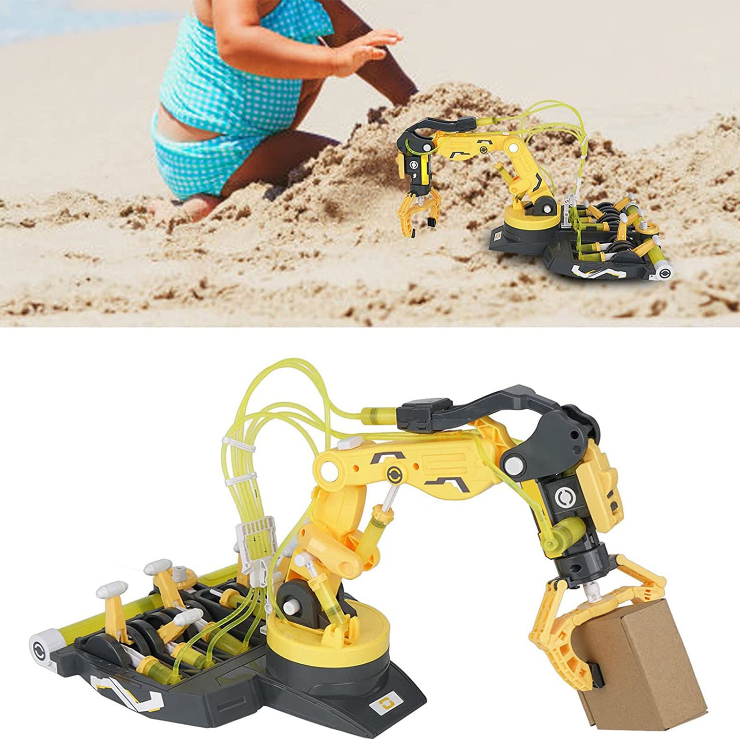 PUPWER 3 in 1 Hydraulic Arm Kit - Robotic Arm Engineering Kit - STEM Science Toys for Kids - DIY Projects - Ages 8-12