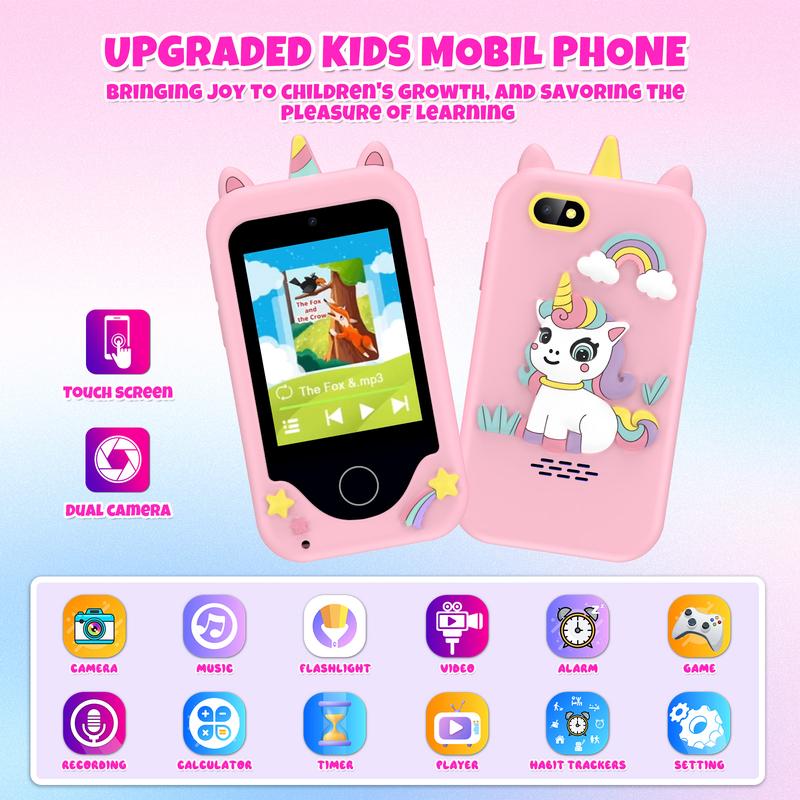 Kids Smart Phone Educational Toys Musical Toy Unicorn Baby Mobile Selfie Camera With Silicone cover Toys for Babies Birthday Gifts