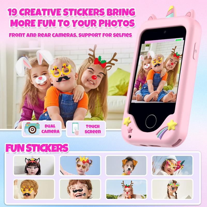Kids Smart Phone Educational Toys Musical Toy Unicorn Baby Mobile Selfie Camera With Silicone cover Toys for Babies Birthday Gifts