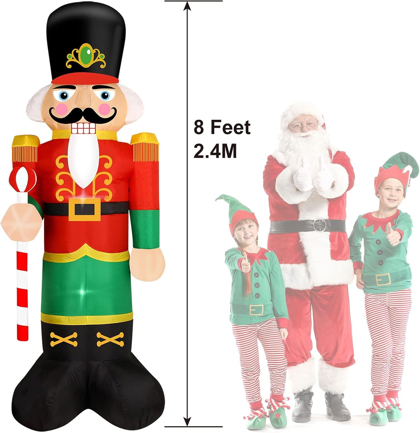 PUPWER 8 Feet Christmas Inflatable Nutcracker Lighted Blow Up Christmas Yard Decoration for Party, Yard, Garden, Lawn Xmas Decoration