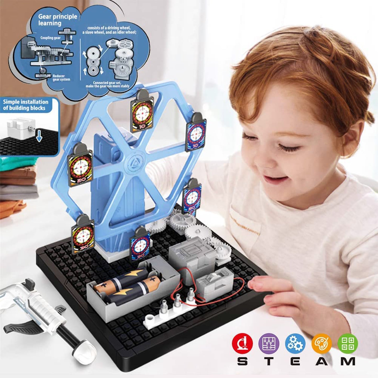 PUPWER STEM Toys - Mechanical Shooting Target Science Kit for Kids 8+ - DIY Project, Educational Learning, and Scientific Tool - Ideal for Boys and Girls