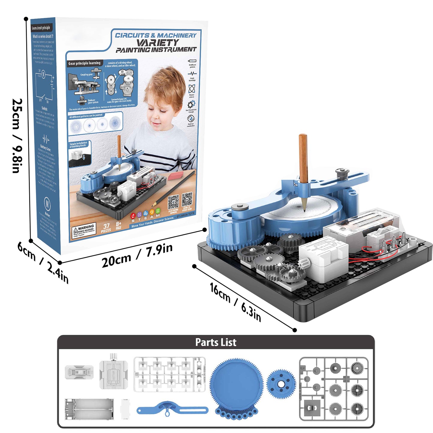 PUPWER STEM Toys - Mechanical Drawing Science Kit for Kids, DIY Project for Educational Learning and Scientific Exploration, Suitable for Boys and Girls Age 8+
