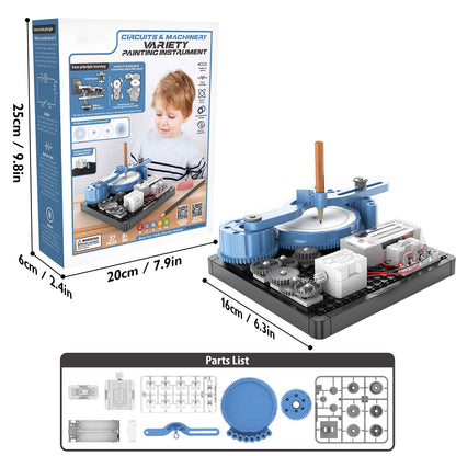 PUPWER STEM Toys - Mechanical Drawing Science Kit for Kids, DIY Project for Educational Learning and Scientific Exploration, Suitable for Boys and Girls Age 8+