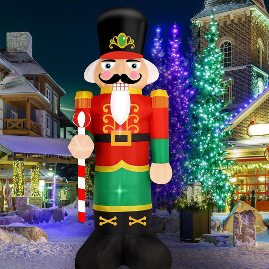 PUPWER 8 Feet Christmas Inflatable Nutcracker Lighted Blow Up Christmas Yard Decoration for Party, Yard, Garden, Lawn Xmas Decoration