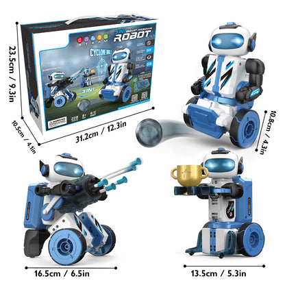 PUPWER 3 in 1 Robot Kit - STEM Science Toys for Kids 8-12 Years - 220 Pcs Building Blocks - Educational Robotics Set for Boys and Girls - Great Gift Idea