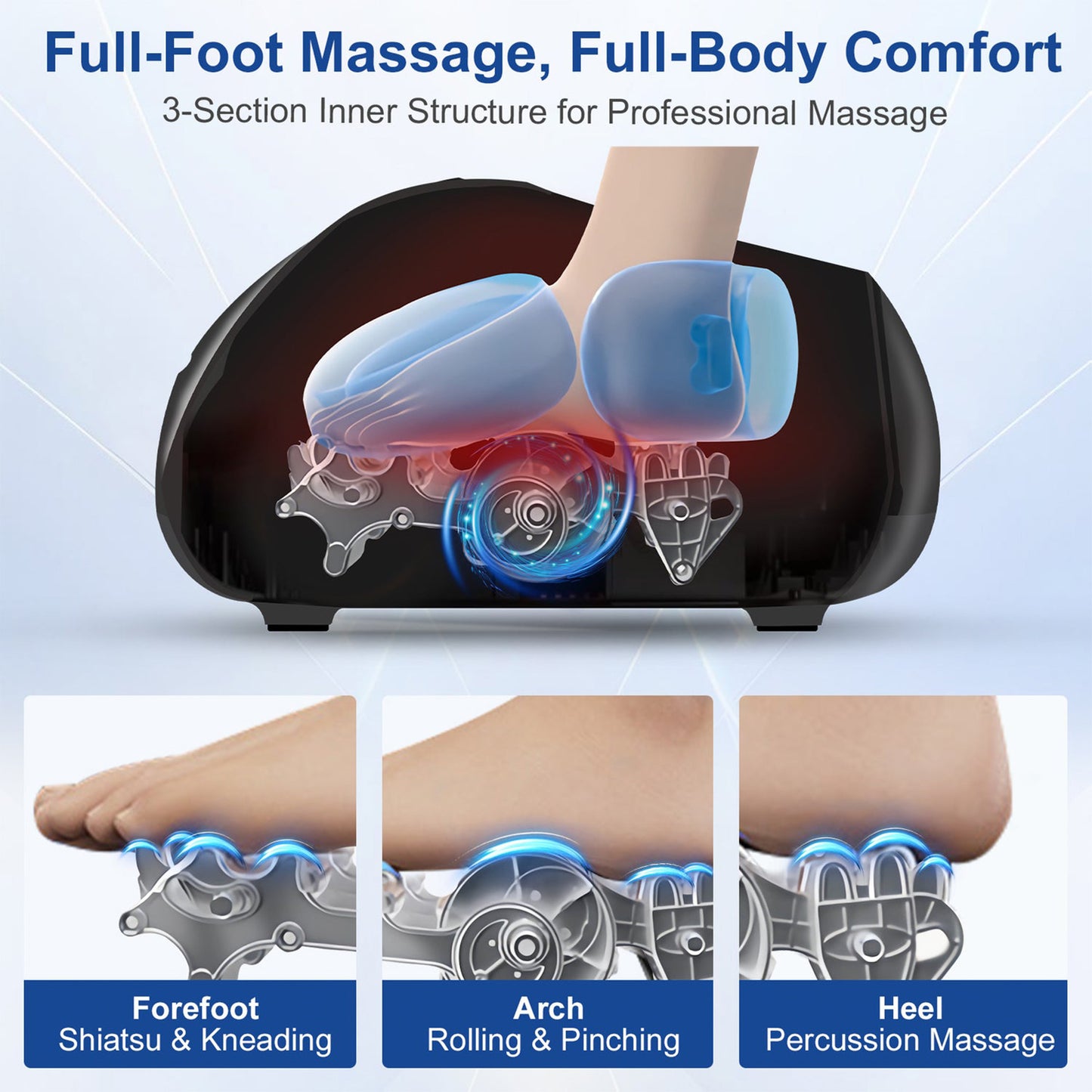 PUPWER Shiatsu Foot Massager with Heat, Deep Kneading Foot Massager with Remote, Multi-Massage Modes, Auto-off Timers, for Plantar Fasciitis, Ideal Gift for Women Men shiatsu nekteck