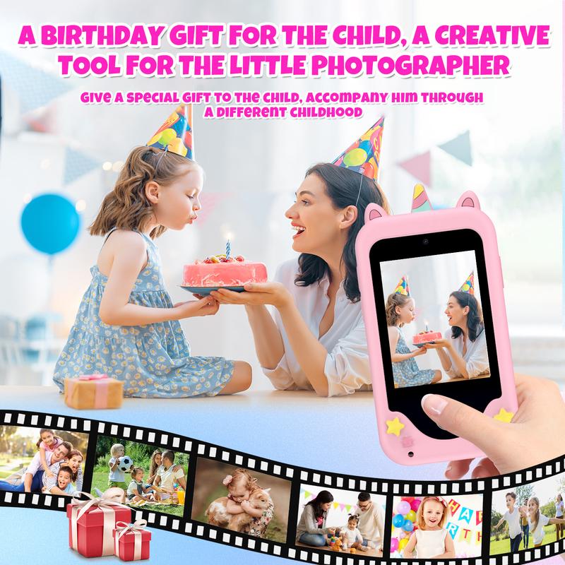 Kids Smart Phone Educational Toys Musical Toy Unicorn Baby Mobile Selfie Camera With Silicone cover Toys for Babies Birthday Gifts