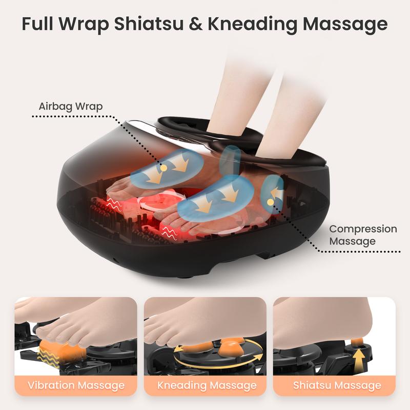Foot Massager Machine with Heat, Shiatsu Feet Massager Remote Control
