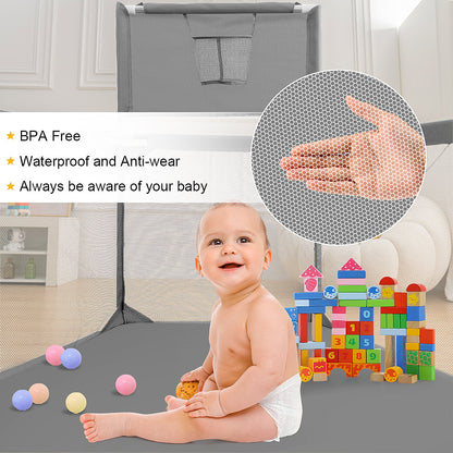 PUPWER 50" Baby Playpen Playard Indoor and Outdoor Kids Toddler Activity Center