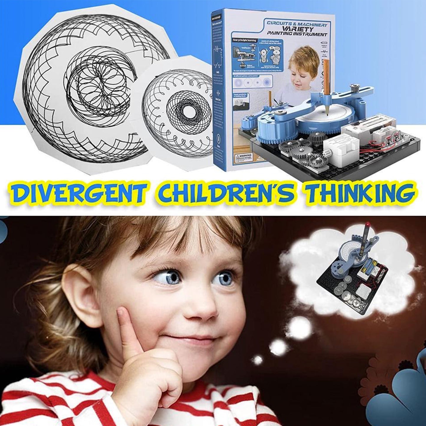 PUPWER STEM Toys - Mechanical Drawing Science Kit for Kids, DIY Project for Educational Learning and Scientific Exploration, Suitable for Boys and Girls Age 8+
