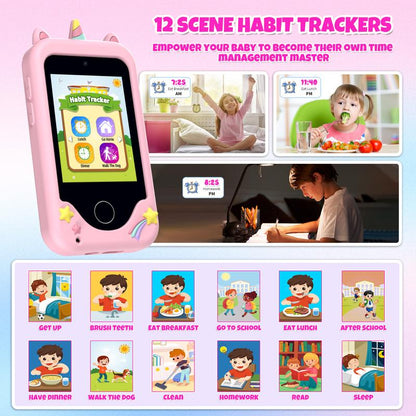 Kids Smart Phone Educational Toys Musical Toy Unicorn Baby Mobile Selfie Camera With Silicone cover Toys for Babies Birthday Gifts
