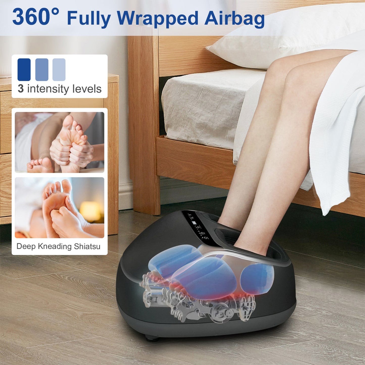 PUPWER Shiatsu Foot Massager with Heat, Deep Kneading Foot Massager with Remote, Multi-Massage Modes, Auto-off Timers, for Plantar Fasciitis, Ideal Gift for Women Men shiatsu nekteck