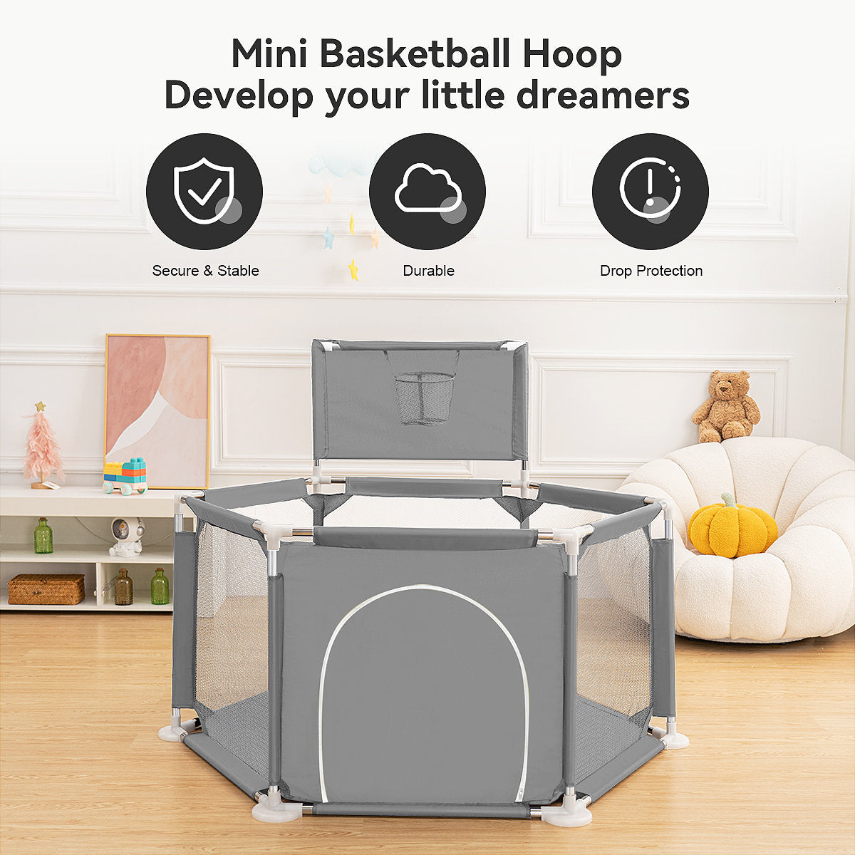 PUPWER 50" Baby Playpen Playard Indoor and Outdoor Kids Toddler Activity Center