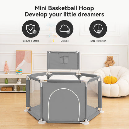 PUPWER 50" Baby Playpen Playard Indoor and Outdoor Kids Toddler Activity Center