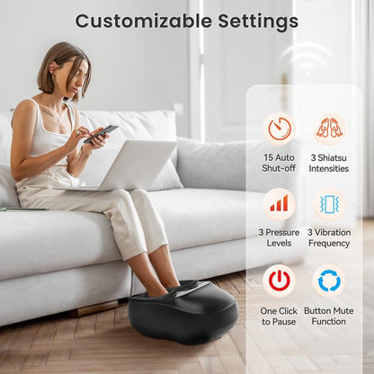 Foot Massager Machine with Heat, Shiatsu Feet Massager Remote Control