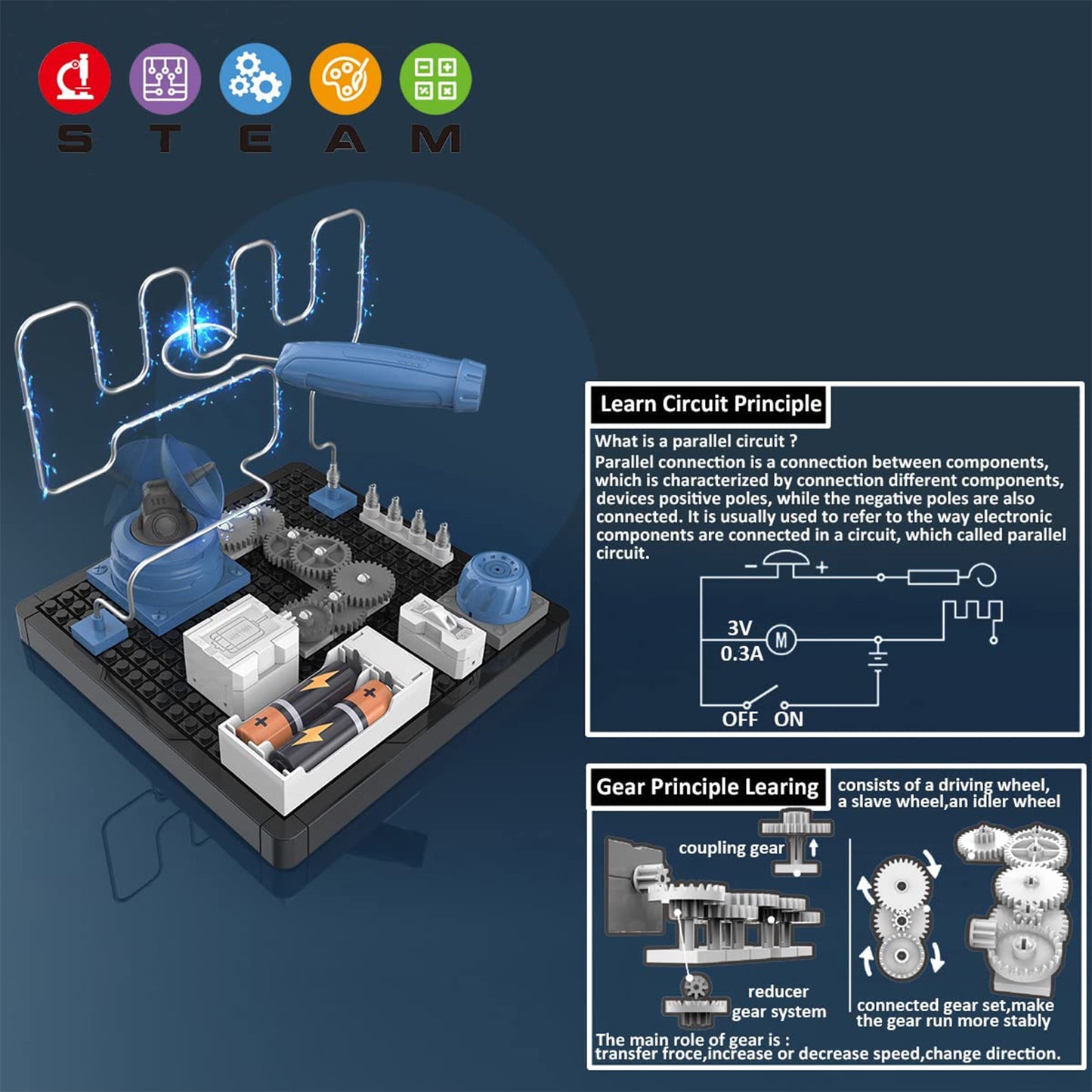 PUPWER STEM Toys - Circuit Maze Electric Science Kit for Kids 8+ - DIY Project, Educational Learning, and Scientific Tool - Ideal for Boys and Girl