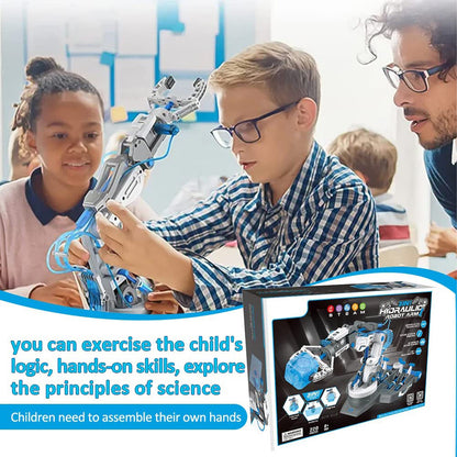 PUPWER 3 in 1 Hydraulic Arm Kit - Robotic Arm Engineering Kit - STEM Science Toys for Kids - DIY Projects - Ages 8-12