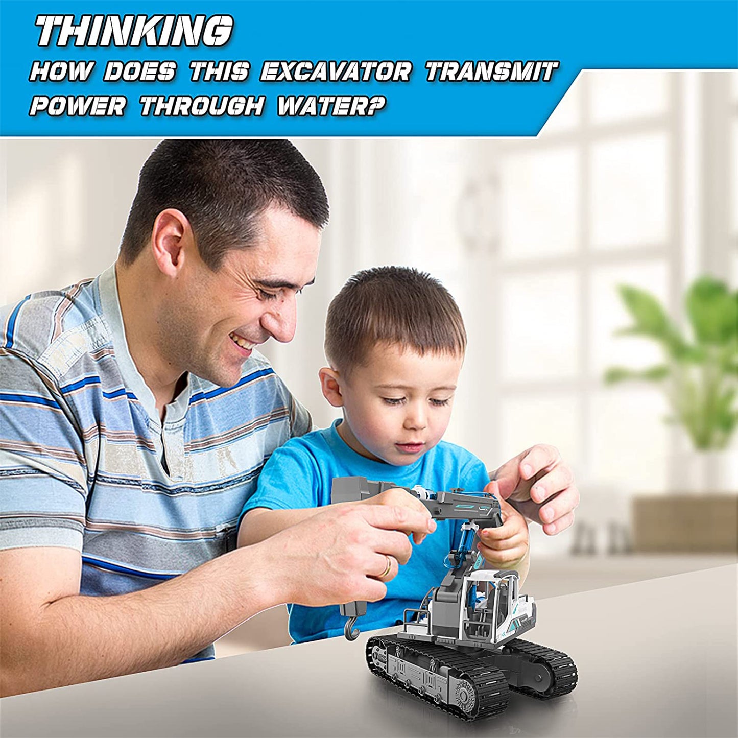 PUPWER STEM Hydraulic Construction Vehicles - Building Toys for Kids, Includes Excavator, Crane, Wood Loader - Ages 8-12 Boys