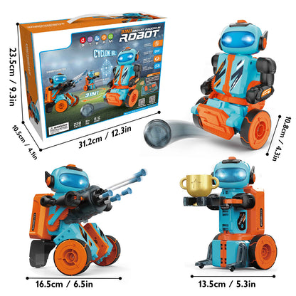 PUPWER 3 in 1 Robot Kit - STEM Science Toys for Kids 8-12 Years - 220 Pcs Building Blocks - Educational Robotics Set for Boys and Girls - Great Gift Idea
