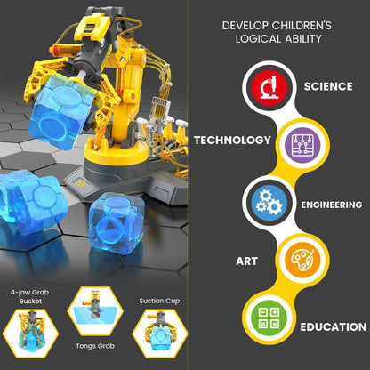 PUPWER 3 in 1 Hydraulic Arm Kit - Robotic Arm Engineering Kit - STEM Science Toys for Kids - DIY Projects - Ages 8-12