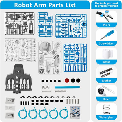 PUPWER 3 in 1 Hydraulic Arm Kit - Robotic Arm Engineering Kit - STEM Science Toys for Kids - DIY Projects - Ages 8-12