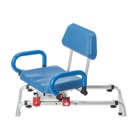 PUPWER Sliding Tub Transfer Bench with 360 Degree Swivel Seat Safety Belt Height Adjustable Bath Chair for Elderly Disabled