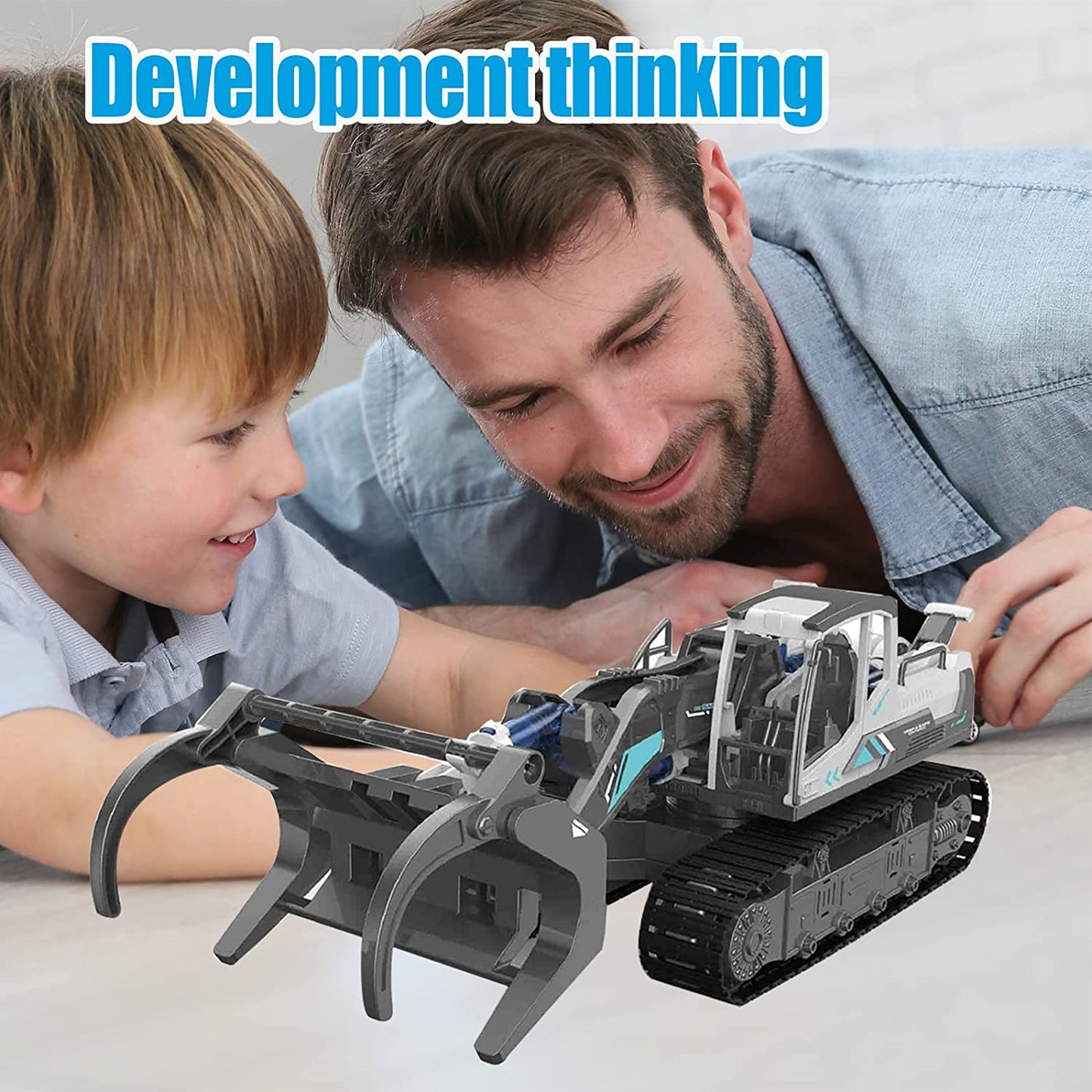 PUPWER STEM Hydraulic Construction Vehicles - Building Toys for Kids, Includes Excavator, Crane, Wood Loader - Ages 8-12 Boys